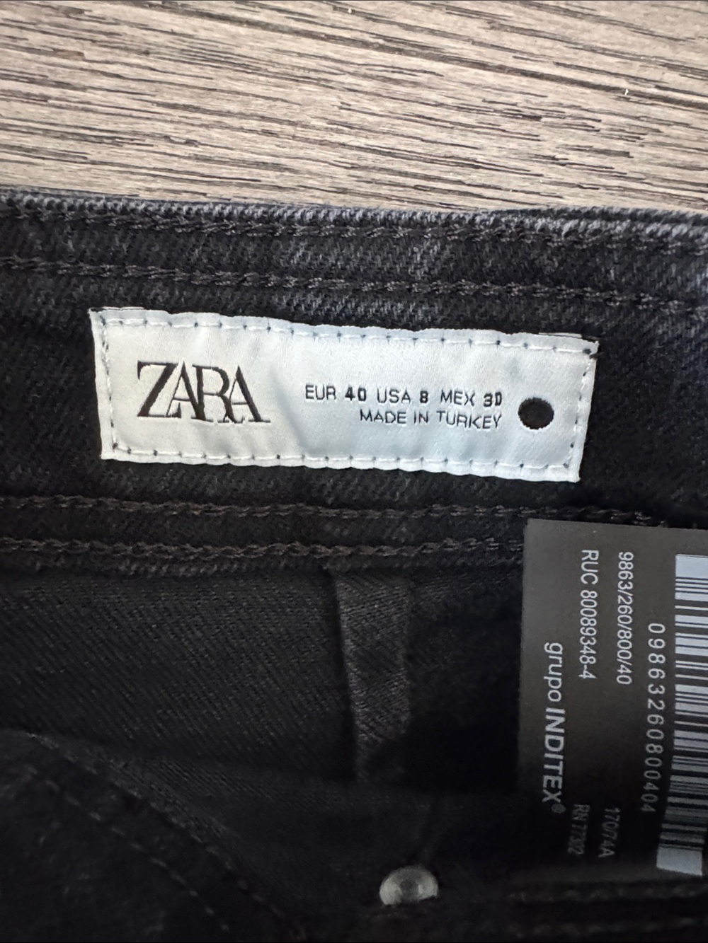 🌼Zara🌼 Washed Black High Rise Wide Leg Jeans, Size 8 - Picture 2 of 7